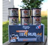 La Brigade des Épices - Coffret BBQ LOVER - Cadeau pour Hommes - 6 Marinades sèches et rubs pour Barbecue - Fabriquées en France & 100% Naturels