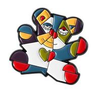 La broche florale animale abstraite inspire les designs artistiques de Picasso avec des couleurs vives pour un usage quotidien et des événements spéciaux.