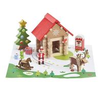 Jeujura - La Cabane de Père Noël - 60 pièces - Jeux de Construction dans sa Valise en Carton - A partir de 5 Ans - Agilité - Créativité - Manipulation - Catalogue fourni - 8214