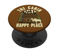 La cabane est Mon Endroit idéal pour Faire du Camping PopSockets PopGrip Adhésif