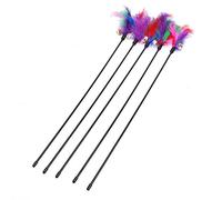 La Cabina 5 pcs Chat Chaton Pet Teaser Dinde Plume Interactive Bâton Jouet Fil Chaser