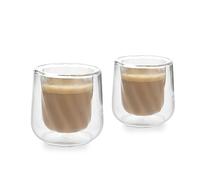 La Cafetière 2pc Siena Ensemble de verres à cortado à double paroi, 100ml. Tasses à café isothermes avec poignée pour Barista Cortado, empilables et légères