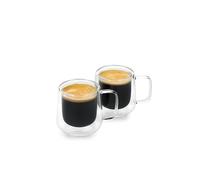 La Cafetière 2pc Siena Ensemble de verres à espresso à double paroi, 100ml. Tasses à café avec poignée pour Barista Espresso, empilable et légères