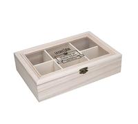 La Cafetière Boîte à thé en bois 6 compartiments
