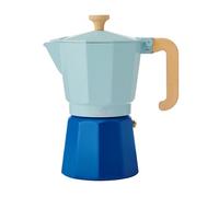La Cafetiere - Cafetière 6 Tasses Bicolore en Aluminium, Compatible avec Plaques à Gaz, Électriques et Céramiques, Cafetière Italienne Traditionnelle, Facile à Nettoyer à la Main, 290 ml, Bleu Ciel