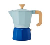 La Cafetière - Cafetière Expresso 3 Tasses, Bleu Ciel Bicolore, en Aluminium, Compatible Gaz, Électrique, Vitrocéramique, Style Italien Traditionnel, Facile à Nettoyer, Lavage à la Main, 150 ml