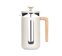 La Cafetière, Cafetière Pisa, Verre et Acier Inoxydable, 1L (8 Tasses), Blanc, Boîte Cadeau