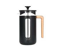 La Cafetière, Cafetière Pisa, Verre et Acier Inoxydable, 1L (8 Tasses), Noir, Boîte Cadeau