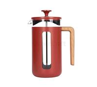 La Cafetière, Cafetière Pisa, Verre et Acier Inoxydable, 1L (8 Tasses), Rouge, Boîte Cadeau