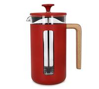 La Cafetière, Cafetière Pisa, Verre et Acier Inoxydable, 1L (8 Tasses), Rouge, Boîte Cadeau