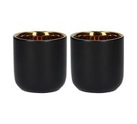 La Cafetiere LCDWMUG702PC Lot de 2 tasses à expresso en céramique à double paroi Noir 70 ml