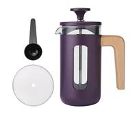 La Cafetière Pisa Cafetière 3 Tasses en Acier Inoxydable Durable, Résistant à la Chaleur avec Poignée Élégante en Bois Naturel, Piston Polyvalent pour Café et Thé, 350 ml