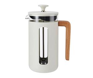 La Cafetière Pisa Cafetière 8 tasses 1L, grande cafetière à piston en verre borosilicate résistant à la chaleur et en acier inoxydable, idéale pour le thé en vrac et le café moulu, Flint