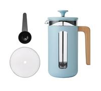 La Cafetiere Pisa Cafetière 8 Tasses en Acier Inoxydable Durable, Résistant à la Chaleur avec Poignée Élégante en Bois Naturel, Piston Polyvalent pour Café et Thé, 1 L