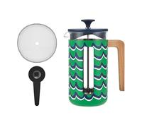 La Cafetière Pisa Grande cafetière à Piston Facile à saisir 8 Tasses 1 L avec Motif Vagues, en céramique résistante à la Chaleur, idéale pour Le thé en Vrac et Le café moulu, Marées Cyan