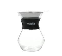 La Cafetière Set de carafe en verre et d'égouttoir à café, 3 tasses, boîte cadeau, noir