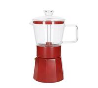 La Cafetière Verona Machine à expresso en verre, rouge, 6 tasses, coffret cadeau