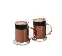 La Cafetière Verre 2ml Finition cuivre poli, lot de 2