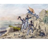 La capitulation de Ciudad Rodrigo Espagne le 10 juillet 1810 après un siège français qui avait commencé le 26 avril. Les trois soldats français sur l'image Thirion Bombois et Belleret avaient été