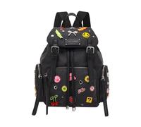 La Carrie, Femme, Sacs, Noir, Taille: ONE Size Pins Canvas Backpack