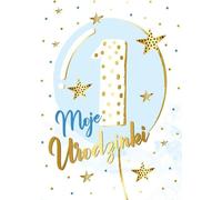 La carte d'anniversaire parfaite pour un tout-petit - PR-178 avec ballon d'anniversaire et chiffres Rendez le premier anniversaire inoubliable avec notre belle carte