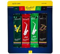 La carte de mixage d'anches pour saxophone alto Vandoren SRMIXA2 comprend 1 ZZ V16 JAVA et 1 JAVA Red Strength 2