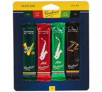 La carte de mixage d'anches pour saxophone alto Vandoren SRMIXA3 comprend 1 ZZ V16 JAVA et 1 JAVA Red Strength 3