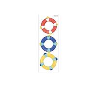 DRAEGER PARIS 1886 - Sticker Mural Bouées Tricolores - Papier Bleu - Décoration Facile à Poser - Adhésif de Qualité Supérieure - Amovible Sans Trace - Design Personnalisable pour Enfants et Intérieurs