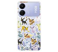 LA CASA DE LAS CARCASAS Coque compatible avec Xiaomi Redmi 13C - Poco C65 - Pokémon Evolutions - Coque en silicone transparent souple sous licence officielle Pokémon