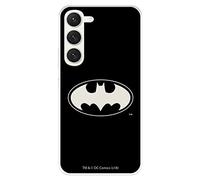 LA CASA DE LAS CARCASAS Coque de protection pour Samsung Galaxy S23, officiel DC Comics Batman, logo, transparent, pour protéger votre téléphone, silicone flexible, produit sous licence officielle de