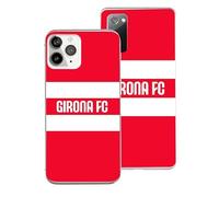 LA CASA DE LAS CARCASAS Coque officielle Girona FC avec bande centrale pour | Licence officielle Girona FC · Bouclier Blanquivermell · Silicone transparent antichoc