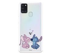 LA CASA DE LAS CARCASAS Coque pour Samsung Galaxy A21s Officielle Lilo & Stitch - Angel & Stitch Kiss pour protéger Votre téléphone, Coque Souple en Silicone avec Licence Officielle Disney