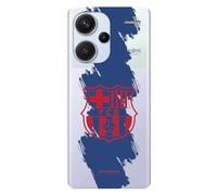 LA CASA DE LAS CARCASAS Coque pour Xiaomi Redmi Note 13 Pro Plus 5G du FC Barcelone, blason rouge, trait bleu tansparent. Couche en silicone souple sous licence officielle FC Barcelone