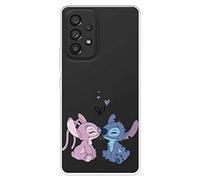 LA CASA DE LAS CARCASAS Coque Samsung Galaxy A53 Officielle Lilo & Stitch Angel & Stitch Beso pour protéger Votre téléphone Portable Coque en Silicone Souple avec Licence Officielle Disney