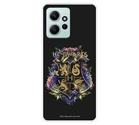 LA CASA DE LAS CARCASAS Coque Xiaomi Redmi Note 12 4G Officiel Harry Potter Poudlard Floral protéger votre téléphone portable en silicone transparent souple licence officielle Harry Potter