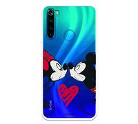 LA CASA DE LAS CARCASAS Étui pour Xiaomi Redmi Note 8 Officiel Disney Mickey et Minnie Beso pour protéger Votre téléphone. Coque pour Xiaomi en Silicone Souple avec Licence Officielle Disney.