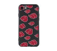 LA CASA DE LAS CARCASAS Officiel Naruto, Akatsuki iPhone 7, SE Coque en Silicone - Coque en Silicone Liquide Flexible Noire avec Licence Officielle