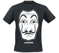 La CASA De Papel Masque Blanc T-Shirt Manches Courtes Noir XL