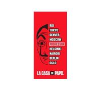 La Casa de Papel - Serviette de plage en coton - Rouge - 70 x 140 cm