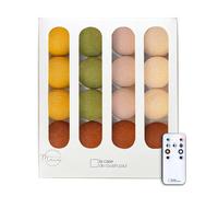 La Case de Cousin Paul Guirlande Lumineuse Chambre Enfant Boules Tissées LED, Télécommande, Programmable, USB, Fabriquée à la Main, Artisanale - 16 Boules (Ophelia)