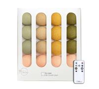 La Case de Cousin Paul Guirlande Lumineuse Chambre Enfant Boules Tissées LED, Télécommande, Programmable, USB, Fabriquée à la Main, Artisanale - 16 Boules (Vénus)