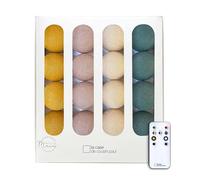 La Case de Cousin Paul Guirlande Lumineuse Chambre Enfant Boules Tissées LED, Télécommande, Programmable, USB, Fabriquée à la Main, Artisanale - 16 Boules (Giverny)