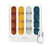La Case de Cousin Paul Guirlande Lumineuse Chambre Enfant Boules Tissées LED, Télécommande, Programmable, USB, Fabriquée à la Main, Artisanale - 16 Boules (La sieste)