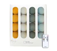 La Case de Cousin Paul Guirlande Lumineuse Chambre Enfant Boules Tissées LED, Télécommande, Programmable, USB, Fabriquée à la Main, Artisanale - 16 Boules (Paysage Champetre)