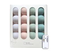 La Case de Cousin Paul Guirlande Lumineuse Chambre Enfant Boules Tissées LED, Télécommande, Programmable, USB, Fabriquée à la Main, Artisanale - 16 Boules (Nymphéas)