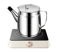 La casserole à huile est équipée d'un filtre : réutilisation facile de l'huile propre | graisse de cuisine avec bec verseur facile à verser en acier inoxydable de 2 litres | cuisiniers et amateurs