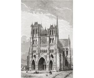 La cathédrale basilique Notre-Dame d'Amiens également connue sous le nom de cathédrale d'Amiens Amiens France vue ici au XIXe siècle. La cathédrale construite au XIIIe siècle a été conçue dans le