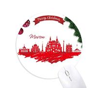 la cathédrale de moscou contre la peinture rouge tapis de souris en caoutchouc de sapin de noël