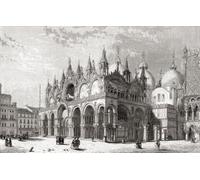 La cathédrale patriarcale basilique de Saint-Marc alias Basilique Saint-Marc Venise Italie vue ici au XIXe siècle. Construit c._829 c._836 il a été reconstruit c._1063 1094 et contient des styles