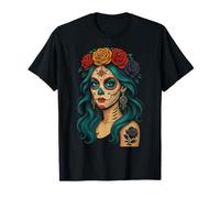 La Catrina Day of the Dead De Los Muertos Crâne en sucre pour femme T-Shirt